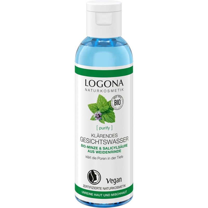 Logona PURIFY Klärendes Gesichtswasser  Bio-Minze & Salicylsäure aus der Weidenrinde - Produktbild
