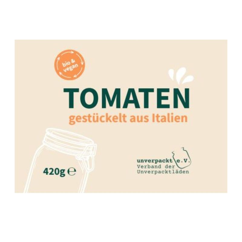 ALLERLIEBE ALLERLIEBE Bio Tomaten gestückelt aus Italien im Glas 420g - Produktbild