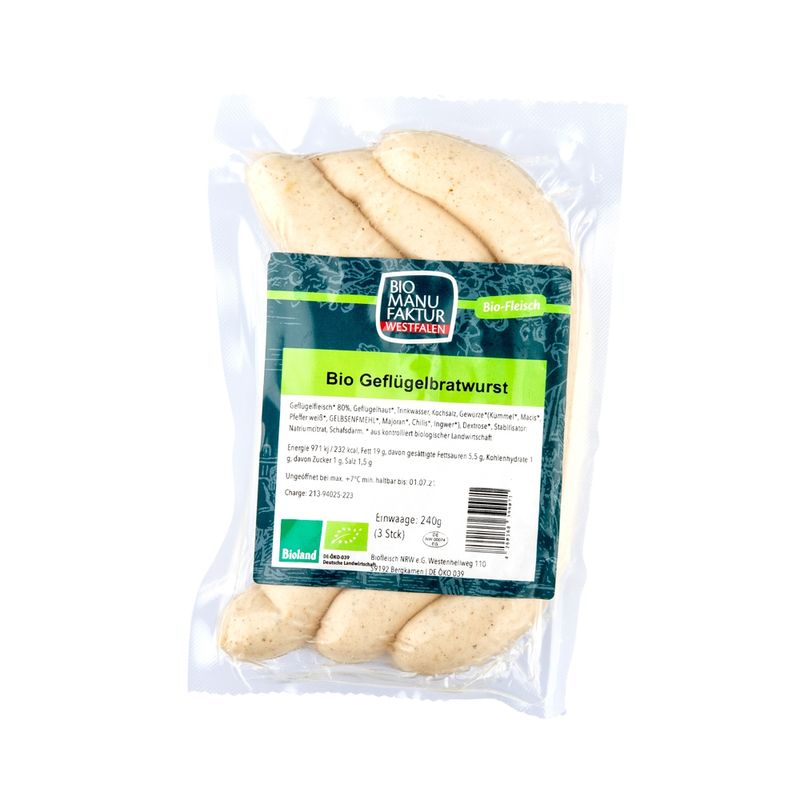 Bio-Manufaktur-Westfalen Bio-Geflügelbratwurst - Produktbild