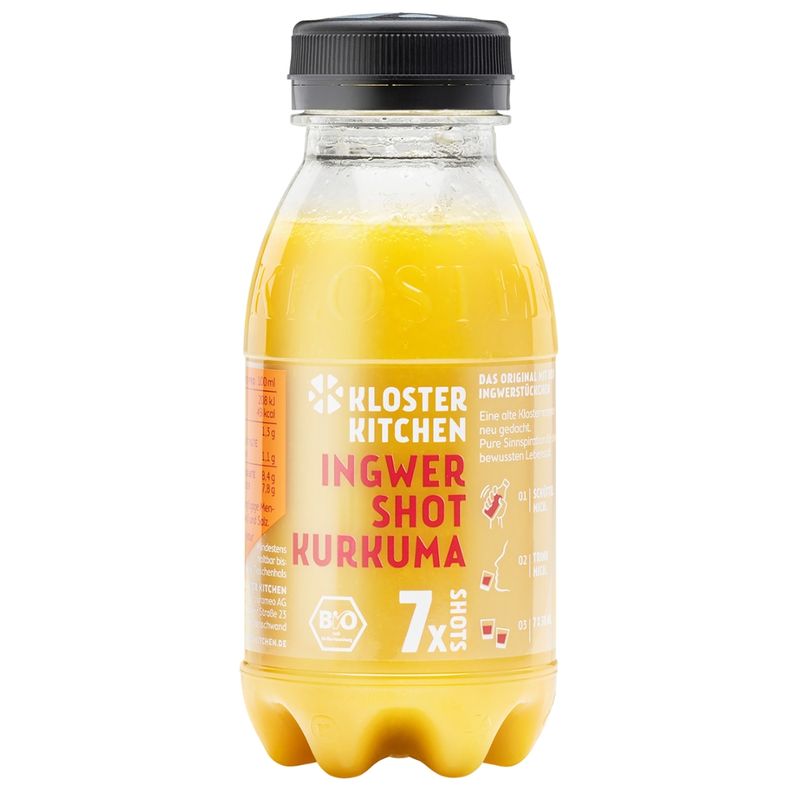 KLOSTER KITCHEN BIO Ingwer Shot Kurkuma 7SHOTS 210ml PET - Produktbild