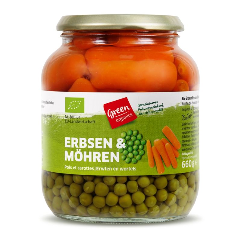 greenorganics Erbsen und Möhren - Produktbild