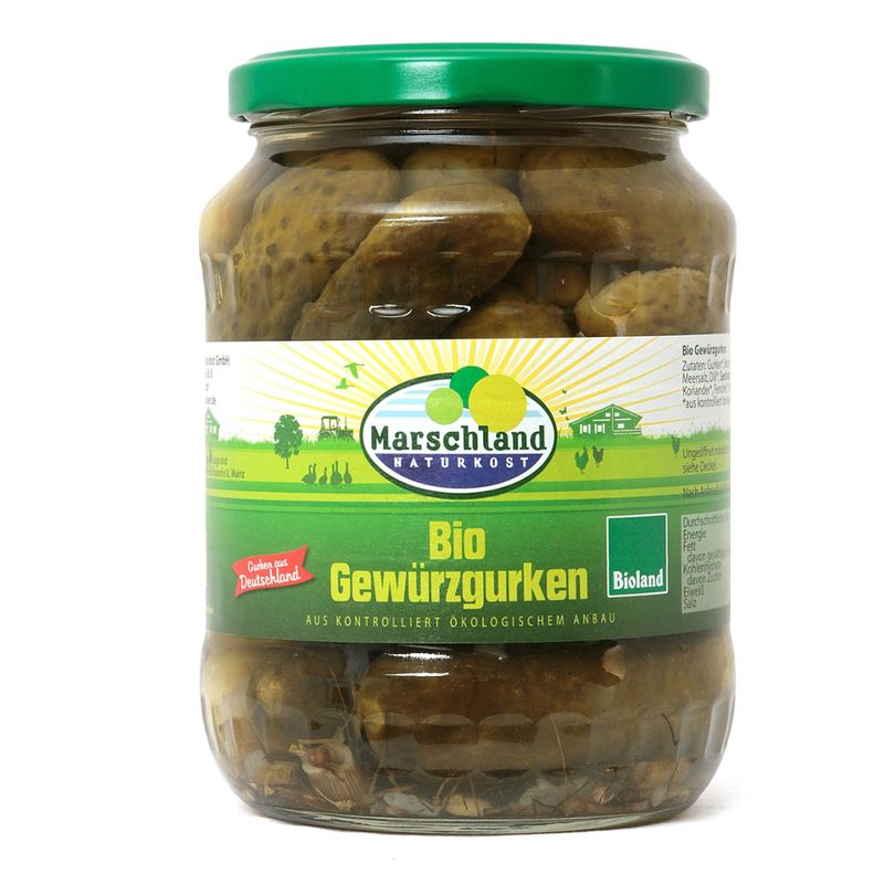 Marschland  Bioland Bio-Gewürzgurken 720 ml Gl. MARSCHLAND - Produktbild