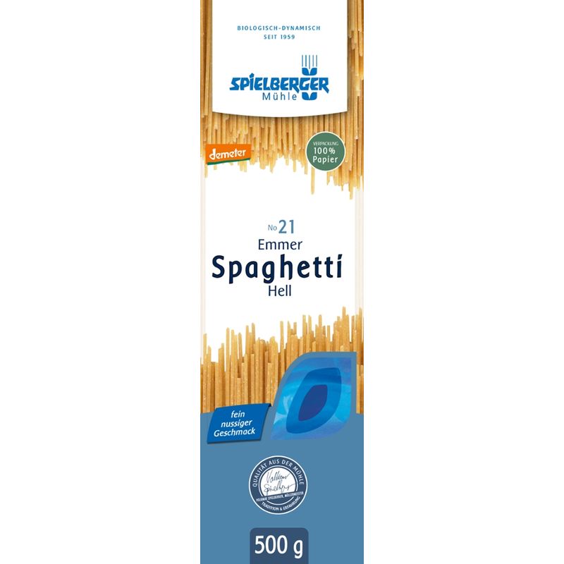 Spielberger Mühle Emmer Spaghetti, hell, demeter - Produktbild