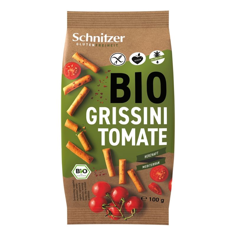 Schnitzer GLUTENFREIHEIT Bio Grissini Tomate - vegan - - Produktbild