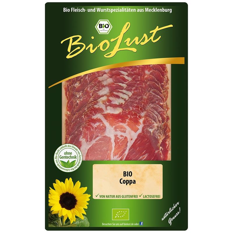 Biolust Bio Coppa - Rohpökelerzeugnis aus dem Bio Schweinenacken - Produktbild