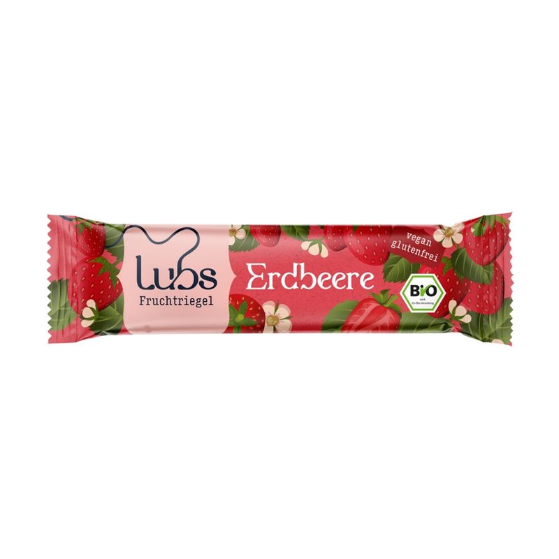 Lubs Erdbeer Fruchtriegel, Bio - Produktbild