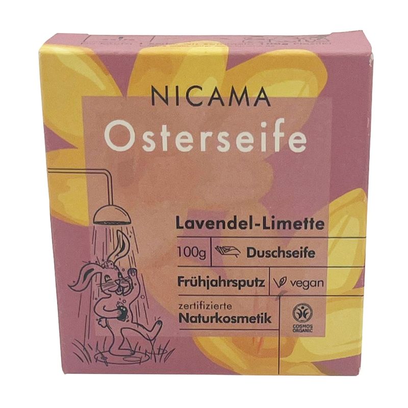 NICAMA NICAMA zertifizierte Osterseife Lavendel-Limette 100g - Produktbild