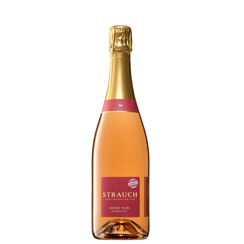 Strauch Sektmanufaktur Rosé Pur alkoholfrei - Schäumendes Getränk aus alkoholfreiem Wein (<0,5 vol.%) - Produktbild