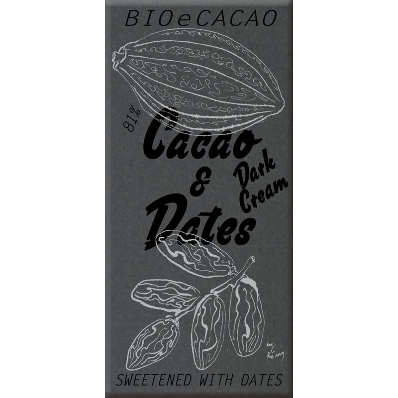 BioeCacao Cacao & Dates Dark Cream 81% Dunkel Schweizer Schokolade mit Datteln gesüsst - Produktbild