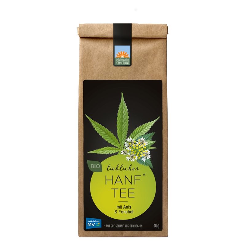Kräutergarten Pommerland Lieblicher Bio Hanftee in der Papiertüte - Produktbild