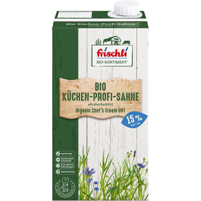 frischli Bio-Sortiment Bio Küchen-Profi-Sahne 15% 1kg - Produktbild