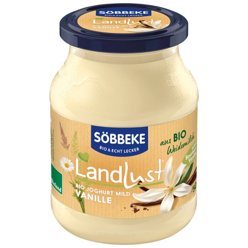 Söbbeke Landlust Bio Weidemilch Joghurt mild Vanille 3,8 % Fett - Produktbild