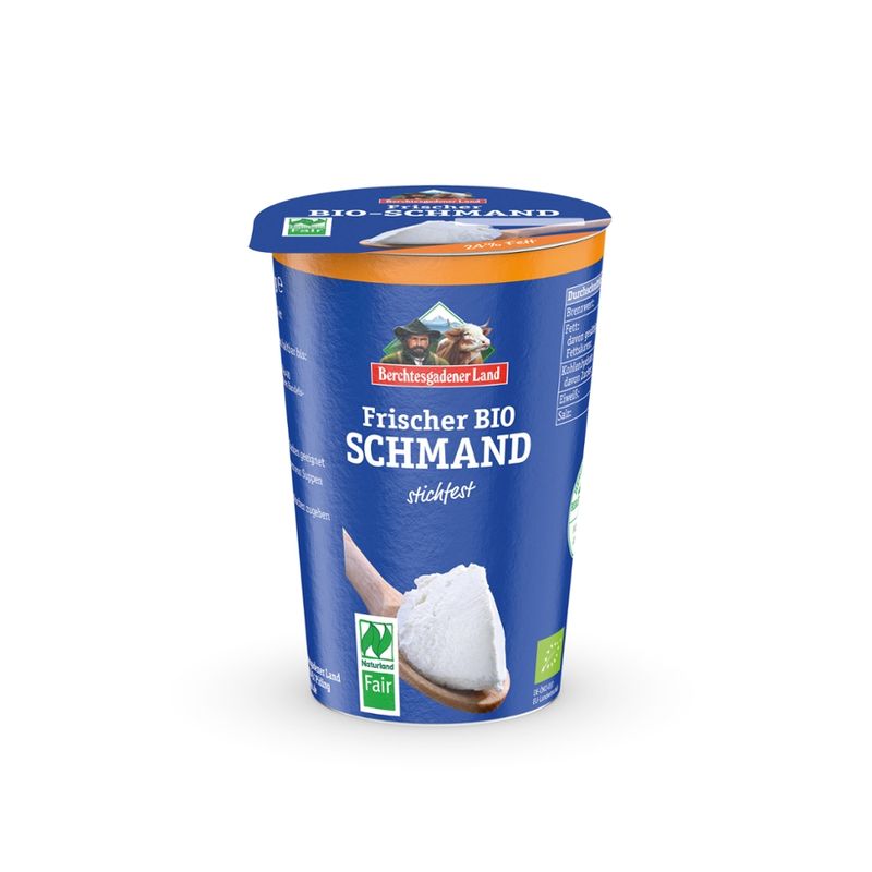Berchtesgadener Land Bio Frischer Bio-Schmand stichfest 24% 200g NL-Fair - Produktbild