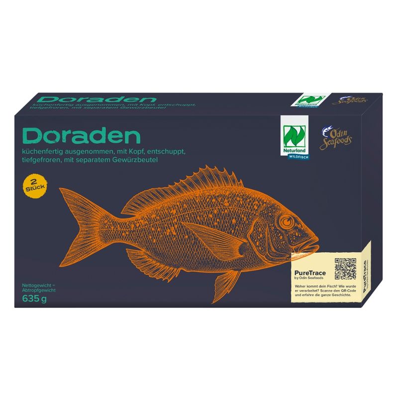 Odin Seafoods Naturland Wildfang Dorade (Stenotomus chrysops), Ausgenommen, entschuppt, glasiert, tiefgefroren - Produktbild