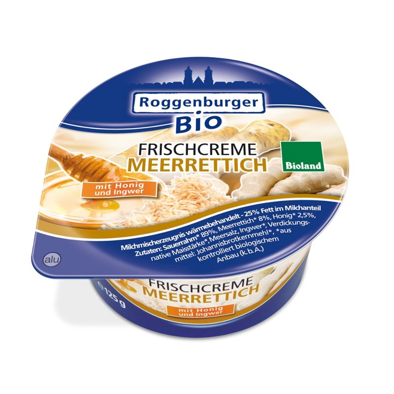 Roggenburger Bio Roggenburger Bio Frischcreme Meerrettich 125 g mit Honig und Ingwer - Produktbild