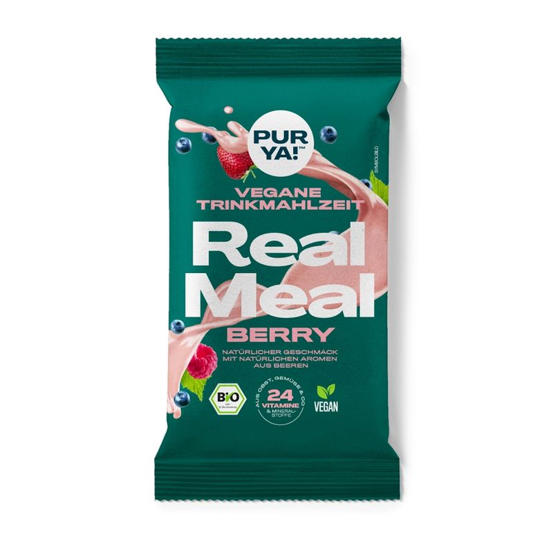 PURYA! Trinkmahlzeit Real Meal, Pulver, Berry, BIO, 110g - Produktbild