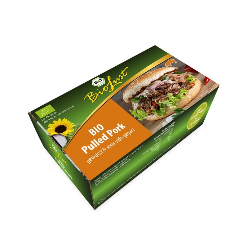 Biolust Bio Pulled Pork, mariniert und sous vide gegart 400g - Produktbild