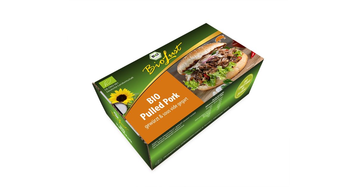Biolust Bio Pulled Pork, mariniert und sous vide gegart 400g | bio123