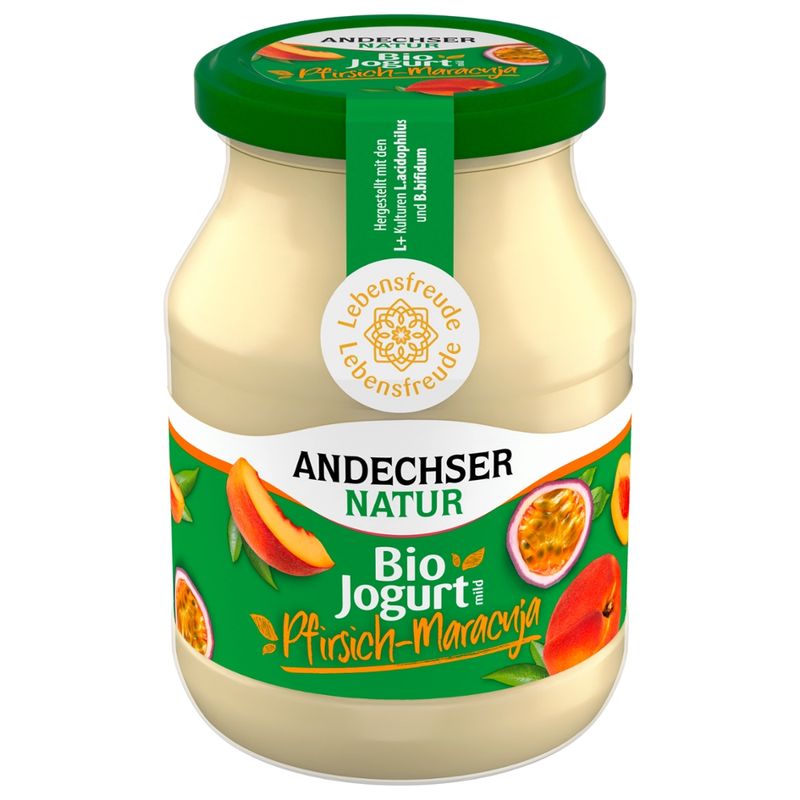 Andechser Natur Bio Jogurt Pfirsich-Maracuja 3,8% - Produktbild