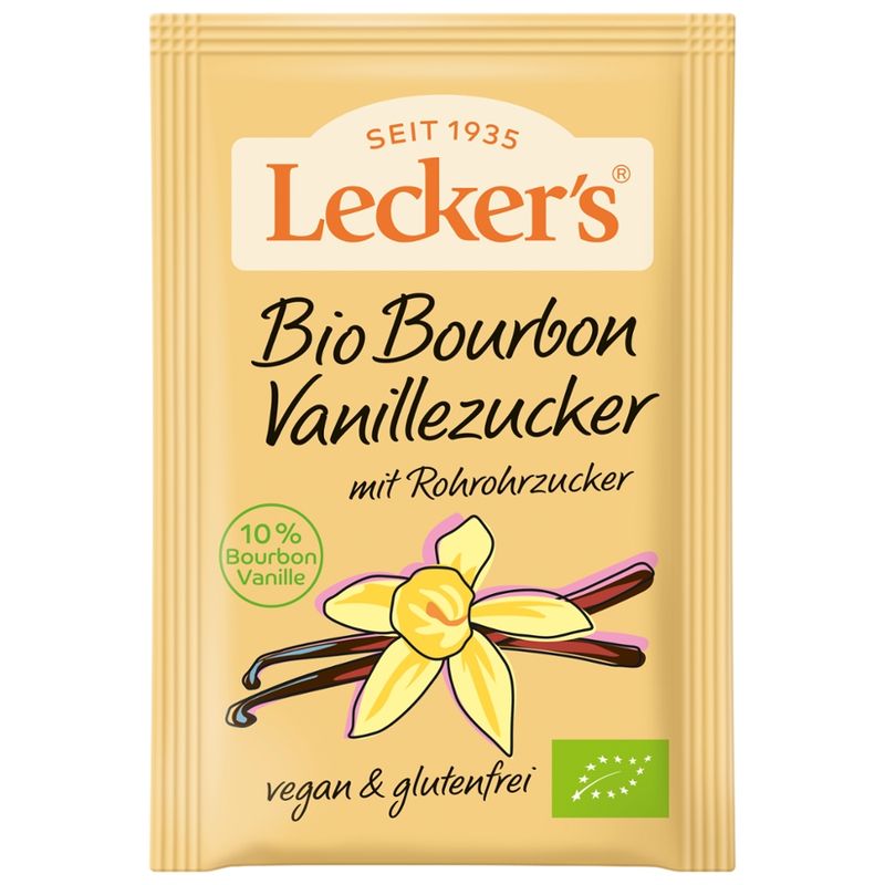 Lecker´s Bio Bourbon Vanillezucker mit Rohrohrzucker 10% Bourbon Vanille - Produktbild