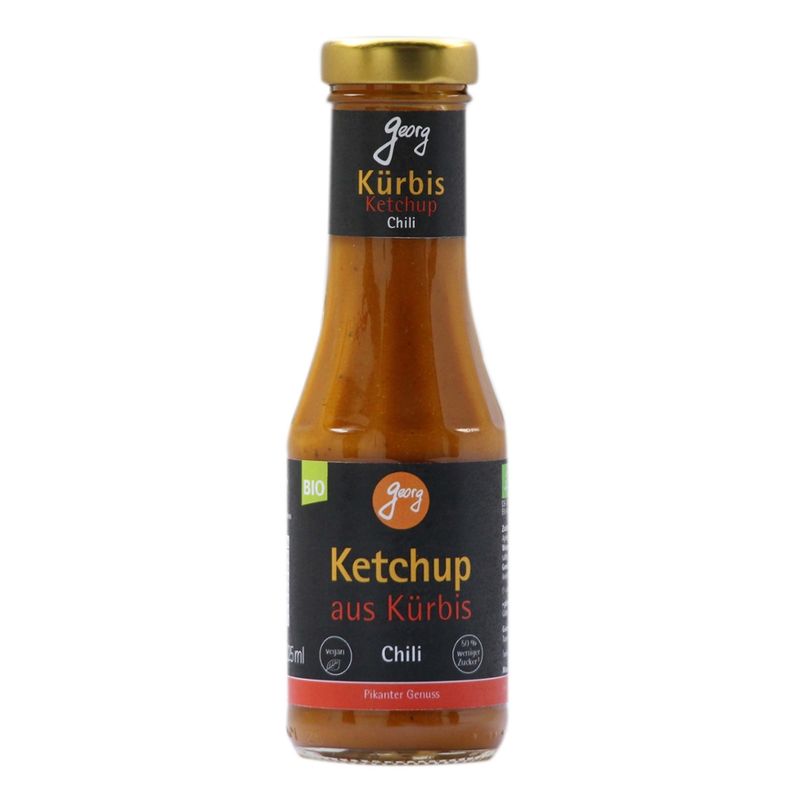 Georg Ketchup chili scharf mit Kürbis Bio 225 ml, vegan, 50 % weniger Zucker - Produktbild