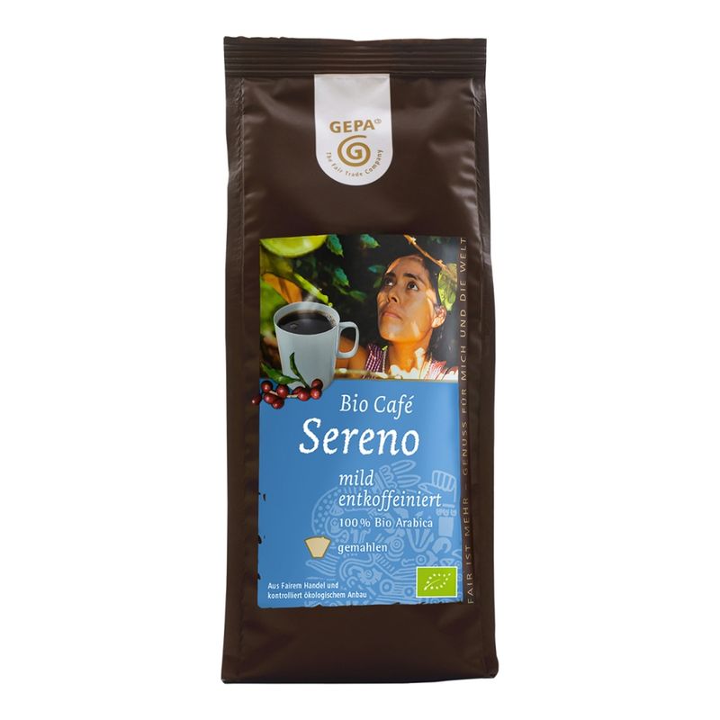 GEPA - The Fair Trade Company Bio Café Sereno, gemahlen, entkoffeiniert - Produktbild