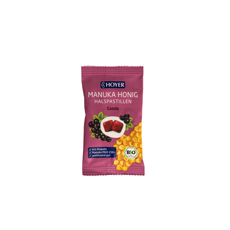 HOYER Manukahonig Halspastillen Cassis - Produktbild