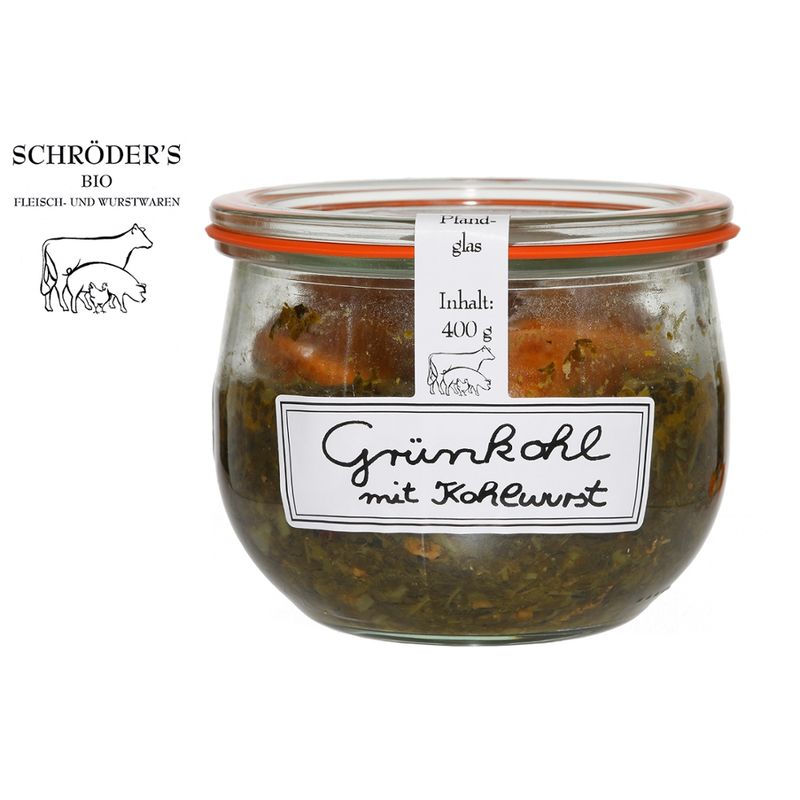 Schröder's Bio Fleisch- und Wurstwaren Grünkohl mit Kohlwurst im Glas - Produktbild