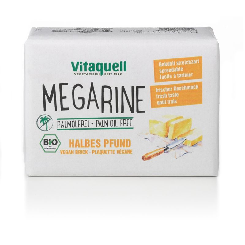 Vitaquell MEGARINE® Halbes-Pfund, Veganes Streichfett, Fettgehalt 60% - Produktbild
