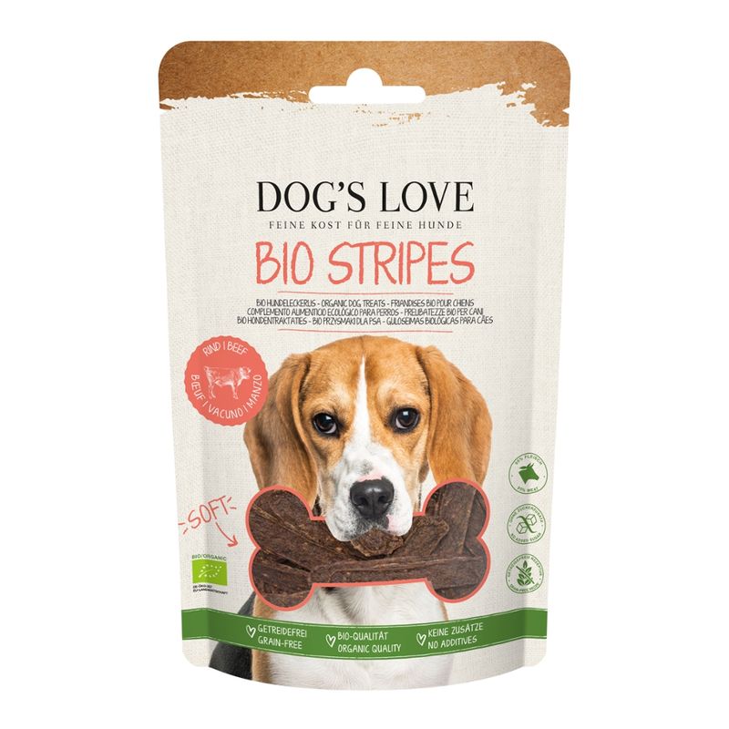 DOG'S LOVE DOG'S LOVE Soft Stripes BIO Rind 150g - Produktbild