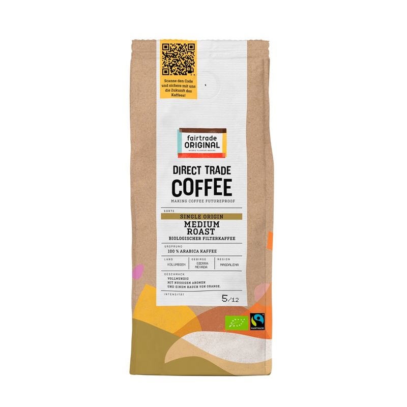 Fairtrade Original Direct Trade Coffee, Filter, Medium Roast, FairTrade, Bio, 250g - Produktbild