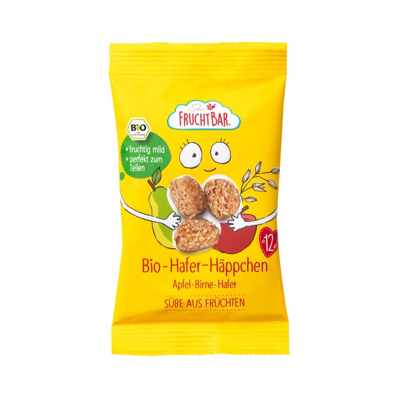 FruchtBar  FruchtBar - Bio-Hafer-Häppchen Apfel, Birne, Hafer - Produktbild