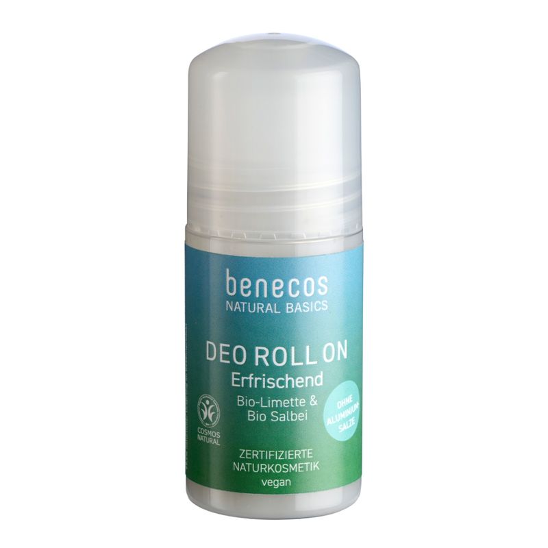 benecos benecos Natural Basics Deo Roll-on Erfrischend Bio-Limette & Bio-Salbeiwasser - Produktbild