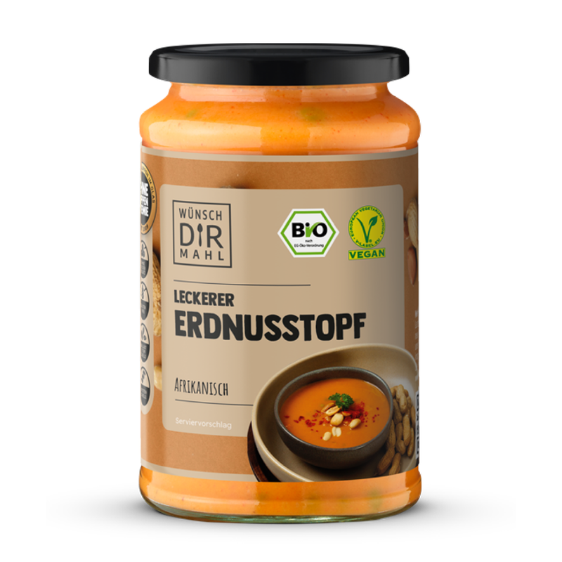 Wünsch Dir Mahl leckerer Erdnusstopf Afrikanisch 380ml Bio & vegan - Produktbild