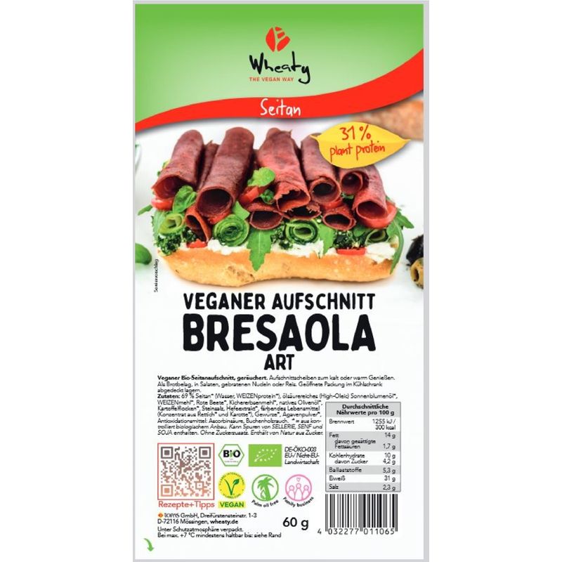 Wheaty Wheaty Veganer Aufschnitt Bresaola Art - Produktbild