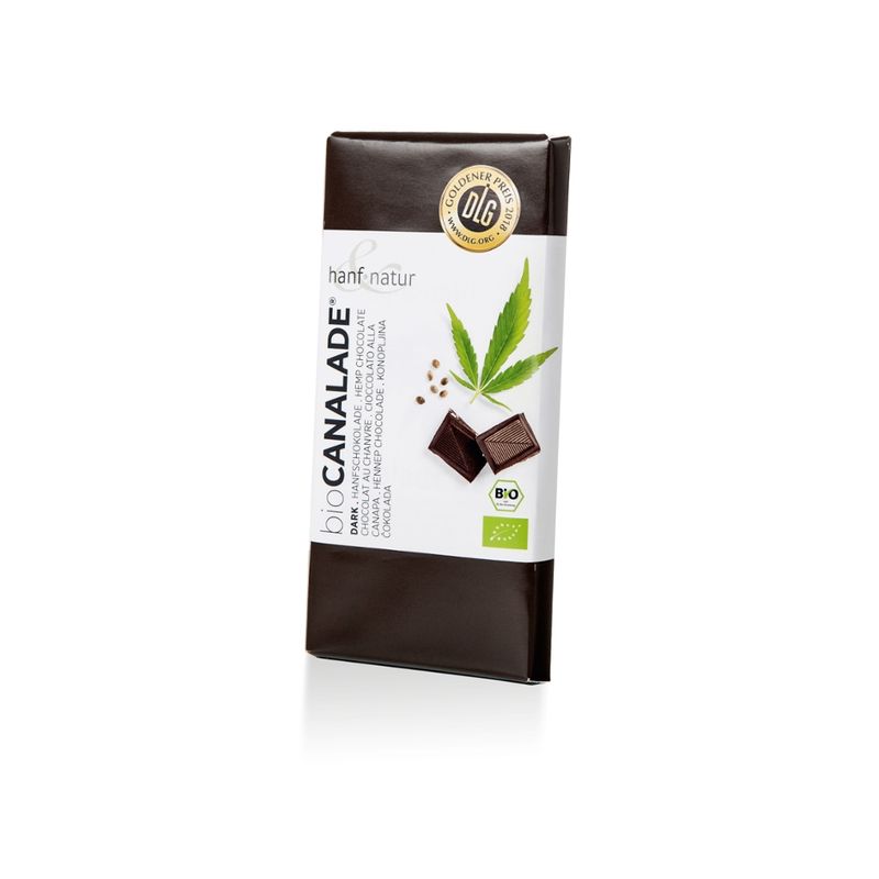 hanf & natur Bio Zartbitter Schokolade Canalade dark mit geschälten und gerösteten Hanfsamen - Produktbild