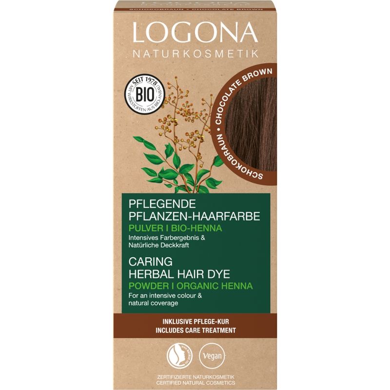 Logona LOGONA Pflanzen-Haarfarbe Pulver Schokobraun - Produktbild