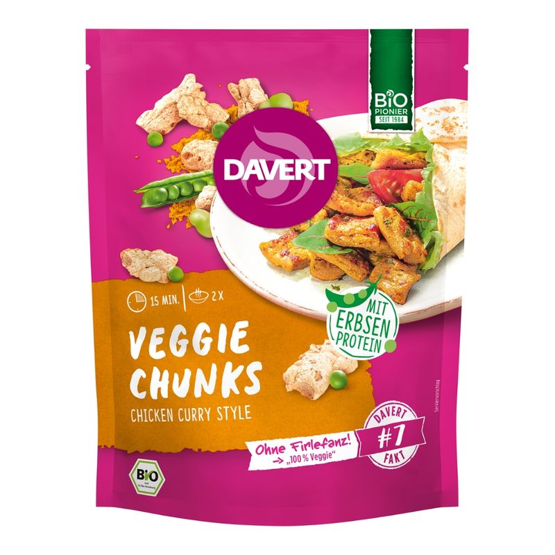 Davert Veggie Chunks Chicken Curry Style 75 - Produktbild