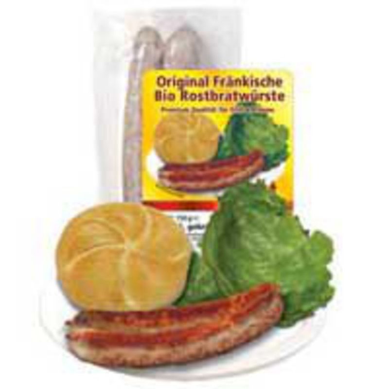 Nürnberger Bio Originale Original Fränkische Bio Rostbratwürste, gebrüht, pasteur., 2 St./Pack. - Produktbild