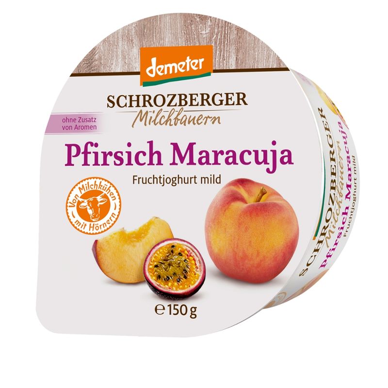Schrozberger Milchbauern demeter Fruchtjoghurt mild Pfirsich-Maracuja - Produktbild