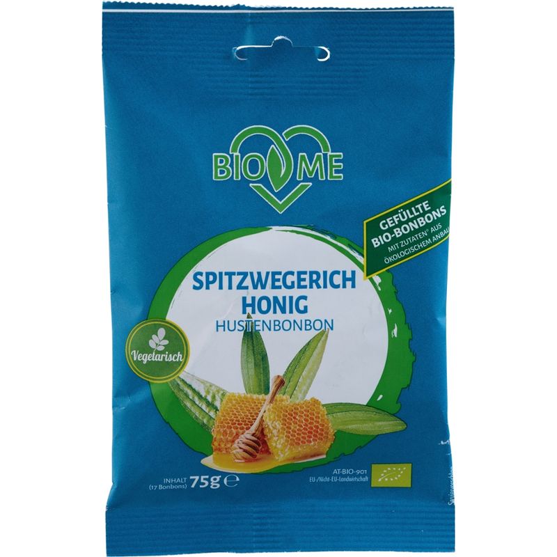 BIO loves Me Spitzwegerich Bio-Bonbons mit Honigfüllung - Produktbild