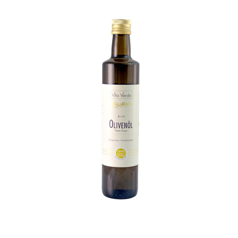 Vita Verde Bio-Olivenöl nativ extra, Peloponnes, Griechenland, 500 ml - Produktbild