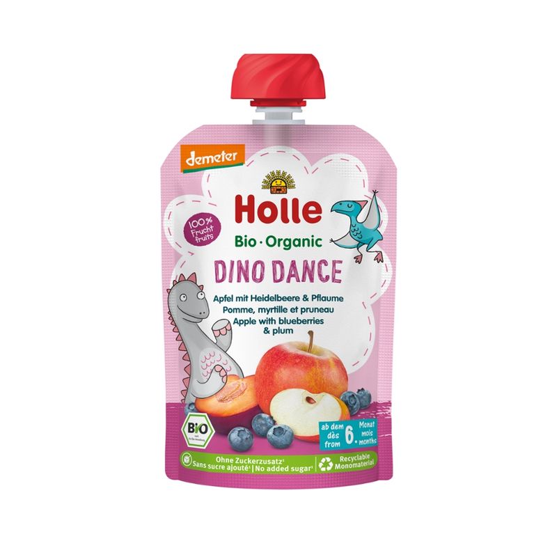Holle  Dino Dance - Apfel mit Heidelbeere & Pflaume - Produktbild