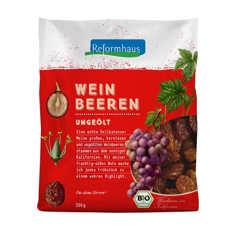 Reformhaus Weinbeeren, blau, ungeölt, bio, USA - Produktbild