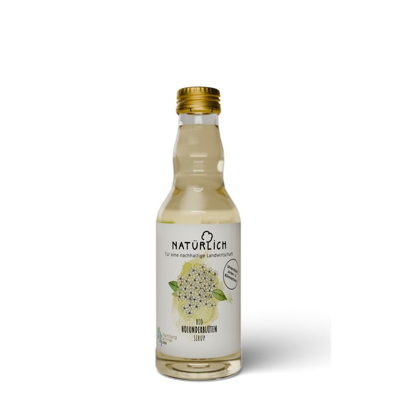 Natürlich Holunderblütensirup - Sirup aus Holunderblüten vom eigenen Anbau am Ammersee - Produktbild