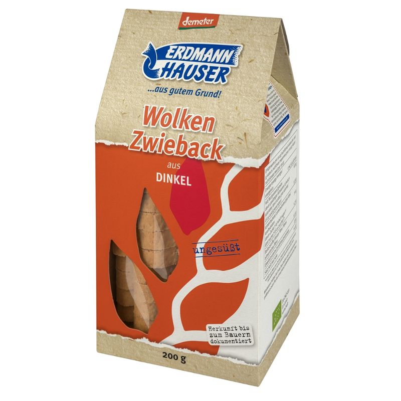 ErdmannHAUSER Getreideprodukte ErdmannHAUSER demeter Wolkenzwieback aus Dinkel - Produktbild