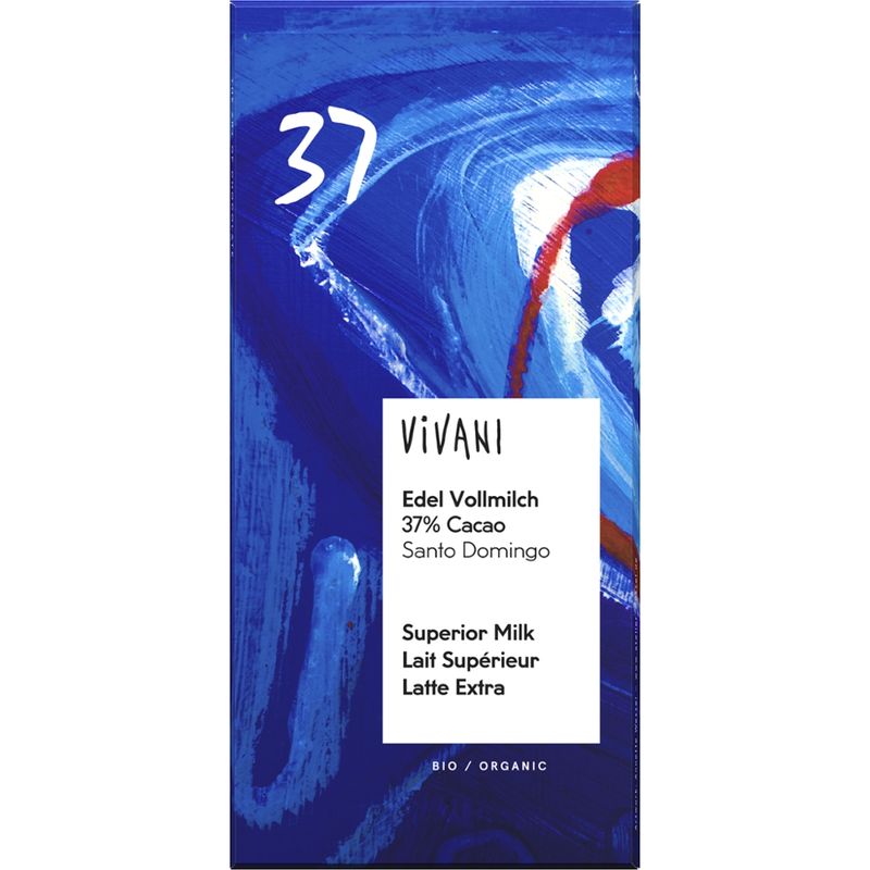 Vivani Edel Vollmilch Schokolade 37% Cacao Santo Domingo - Produktbild