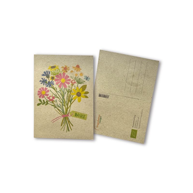 Bingenheimer Saatgut Grußkarte 'Danke' (enthält Saatgut) - Produktbild