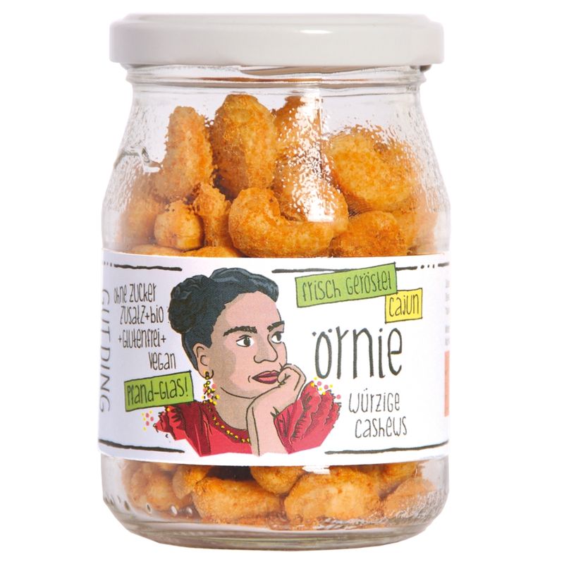 GUTDING Örnie - geröstete Bio-Cashews Cajun-Style im Pfandglas, ohne Zuckerzusatz, glutenfrei & vegan - Produktbild