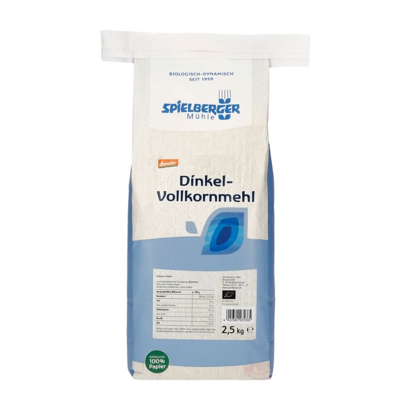 Spielberger Mühle Dinkel-Vollkornmehl, demeter – für Familien & Vorrat - Produktbild